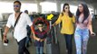Ajay Devgn & Kajol With Son Yug Devgan & Daughter Nysa Devgan Spotted At Mumbai Airport