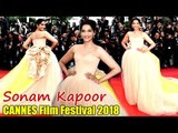 Sonam Kapoor Looks Stunning In NUDE Vera Wang Gown At  Red Carpet Of Cannes Film Festival 2018