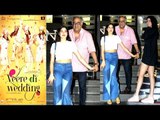 Jhanvi Kapoor With Sister Khushi & Father Boney Kapoor At Veere Di Wedding Screening