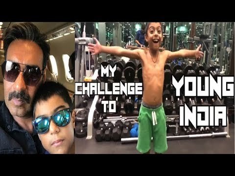 Ajay Devgn's Son Yug Devgan challenges Young India | #FitnessChallenge | #HumFitTohIndiaFit