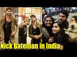 Canadian Actor Nick Bateman CLICKING SELFIES With Female Fans In India | Airport Spotted