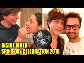 Inside Video : Shahrukh Khan CELEBRATES B'day with Wife Gauri Khan & Aamir Khan