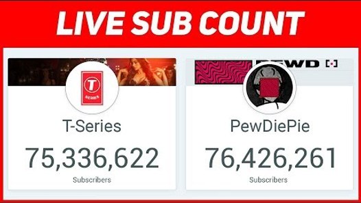 Pewdiepie Vs T Series Live Subscriber Count Who Will Win