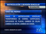 Centros de matriculación vehicular en Quito sin sitios de recaudación