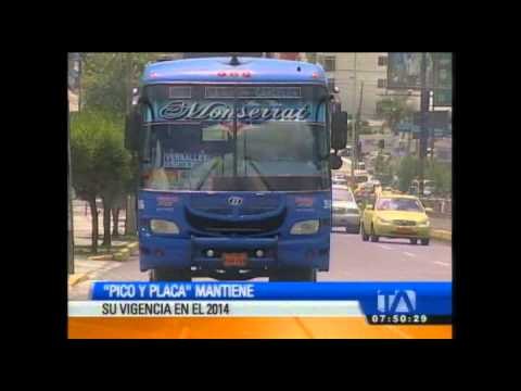 El 'Pico y Placa' se mantendrá vigente durante el 2014