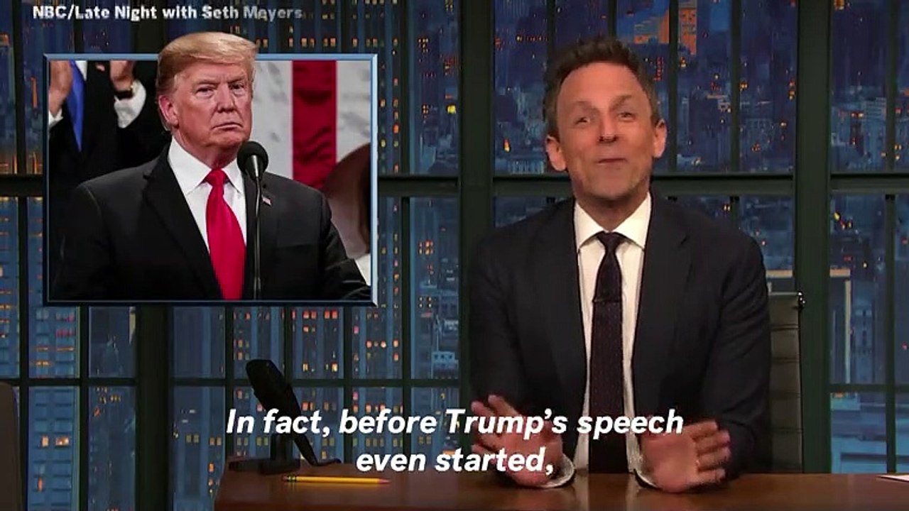 Seth Meyers Assesses Trump's SOTU Message-'Even His Tie Has Moved To The Left'