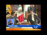 Correa y Peña Nieto suscriben acuerdos en materia educativa, energética y de comercio
