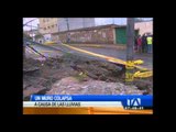 Un muro colapsó a causa de las fuertes lluvias en el norte de Quito