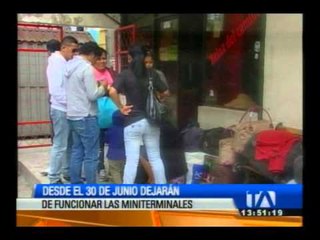 30 de junio dejarán de funcionar miniterminales interprovinciales