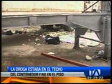 Policía halla droga escondida en el techo de un contenedor