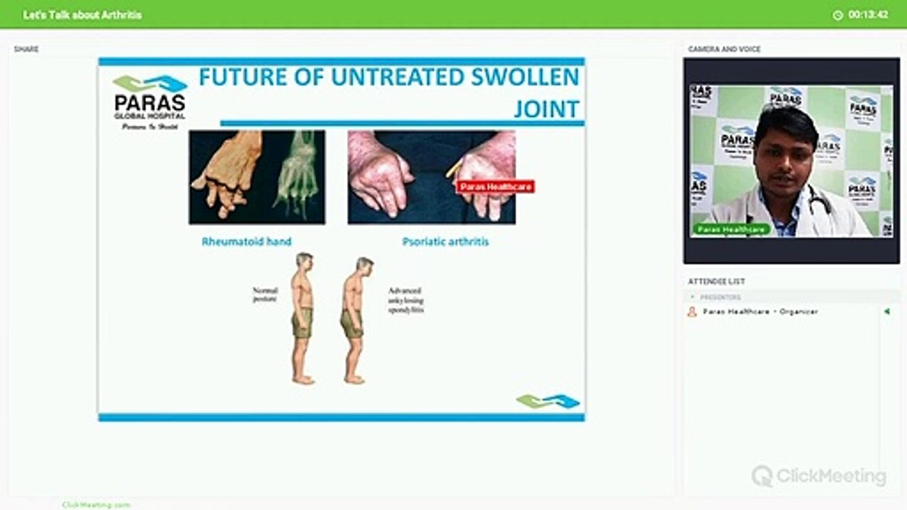 #ParasHospital - Let's Talk about Arthritis (गठिया ) | Dr. Shiv Kumar Suman, Paras Darbhanga