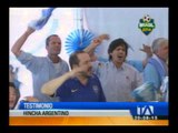 Festejos de hinchas argentinos en Quito