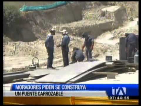 Moradores piden que se construya un puente carrozable en el valle de Tumbaco