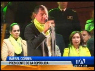 Simpatizantes de Alianza País se reunieron en la Plaza Grande