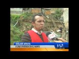 Deslave afecta a una vivienda en el norte de Quito