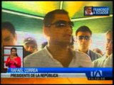 Presidente Correa recorrió área donde se realizará la misa del papa Francisco en Guayaquil