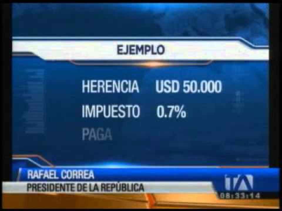 Rafael Correa asegura que la Ley de Herencias c...