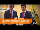 CNE y OEA firman convenio para observación electoral - Teleamazonas
