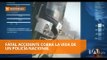 Policía muere tras ser impactado por bus de pasajeros - Teleamazonas
