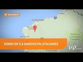 Sismo sacude Atacames - Teleamazonas