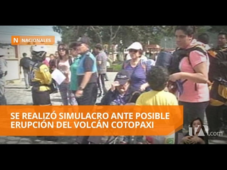 Realizaron simulacro ante posible erupción del volcán Cotopaxi