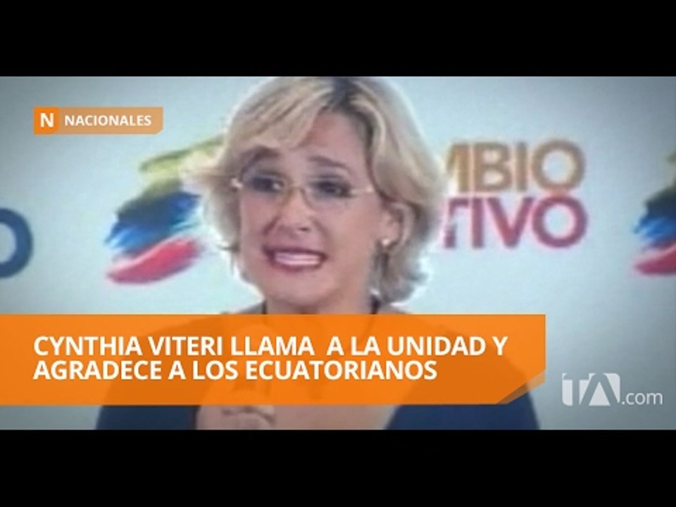 Cynthia Viteri se pronuncia tras datos preliminares - Teleamazonas