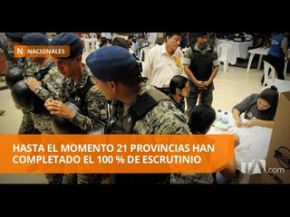 Hasta el momento 21 provincias han completado el 100 % de escrutinio