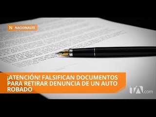 Falsifican documentos para retirar denuncia de un auto robado