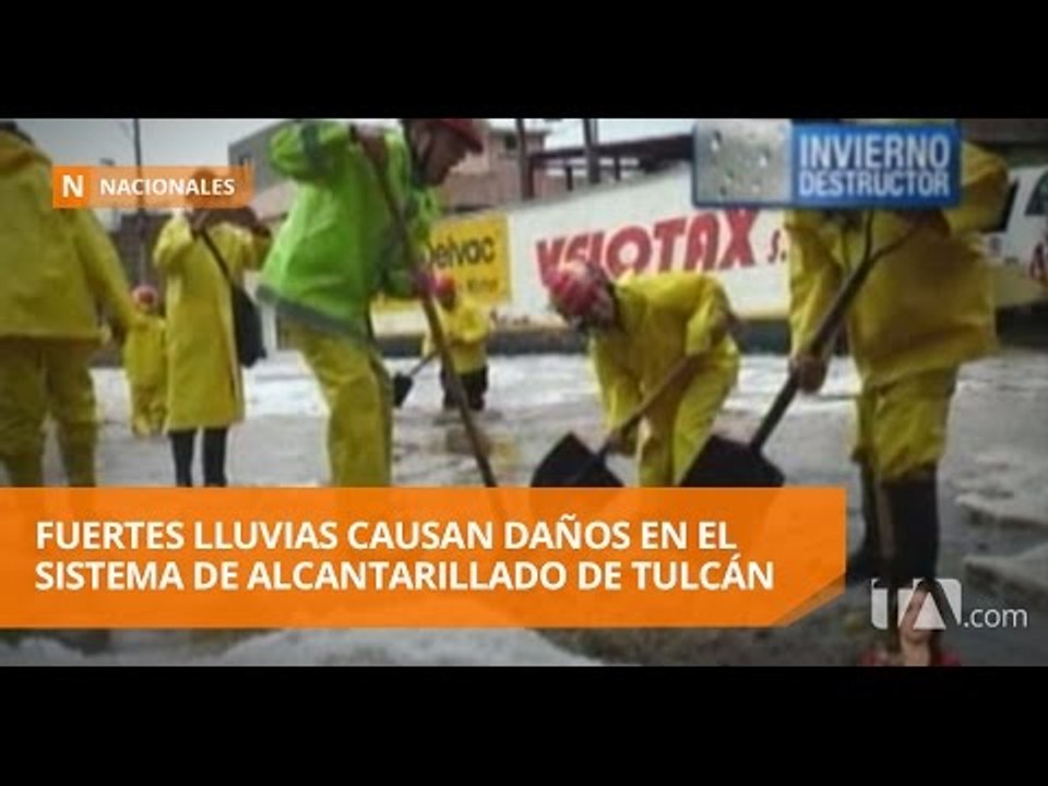 Fuertes lluvias causan daños en el sistema de alcantarillado de Tulcán