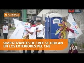 Simpatizantes de CREO se ubican en los exteriores del CNE