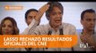 Guillermo Lasso anunció que impugnará resultados de elecciones