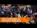 Las manifestaciones siguen en los exteriores del CNE en Quito - Teleamazonas