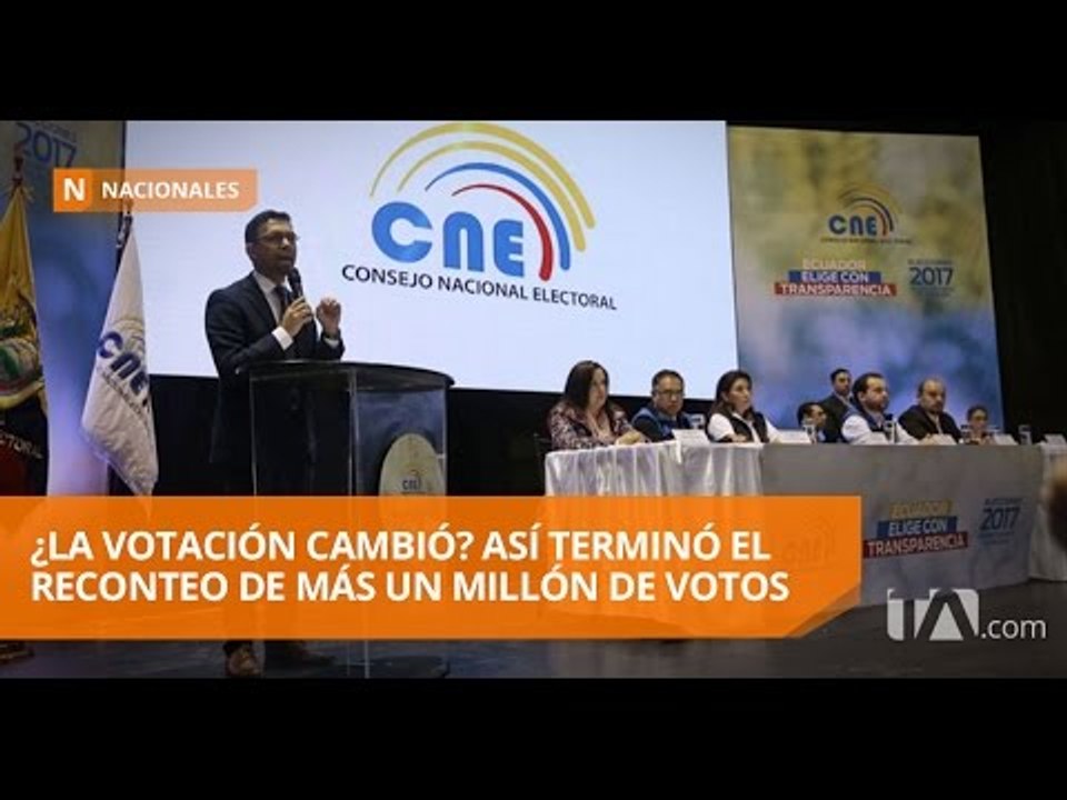 El recuento de votos ratifica el triunfo de Lenín Moreno
