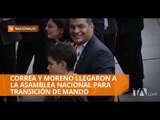 Correa y Moreno llegaron a la Asamblea Nacional  para transición de Mando
