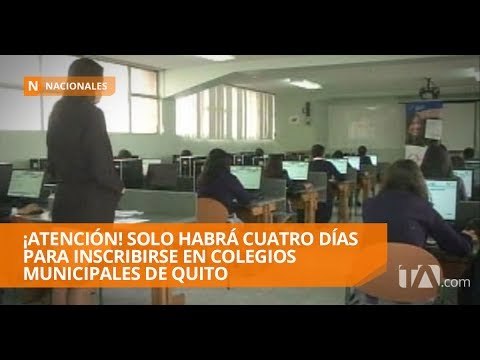 Las inscripciones para colegios municipales de Quito durarán cuatro días
