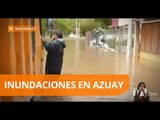 Casas afectadas por el desbordamiento del Río Santa Bárbara - Teleamazonas
