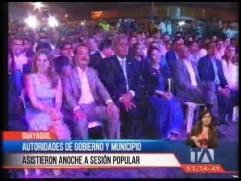 Autoridades Gobierno y Municipio asistieron a sesión popular en homenaje a Guayaquil