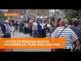 Ciudadanos hacen fila para inscribirse en “Plan toda una vida” - Teleamazonas