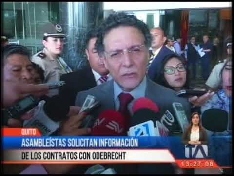 Asambleístas solicitan información de los contratos con Odebrecht