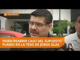 Jorge Escala pedirá reabrir la investigación sobre supuesto plagio de Glas - Teleamazonas