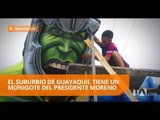 Uno de los monigotes más fotografiados es el de Lenín Moreno - Teleamazonas