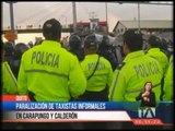 Paralización de taxistas informales en Carapungo y Calderón