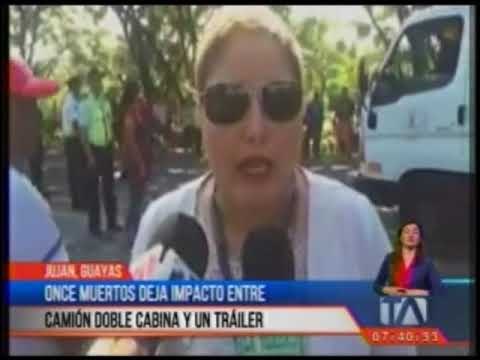 Accidente en la vía Babahoyo-Jujan deja once fallecidos