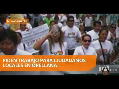 Plantón para pedir oportunidades laborales para ciudadanos locales - Teleamazonas