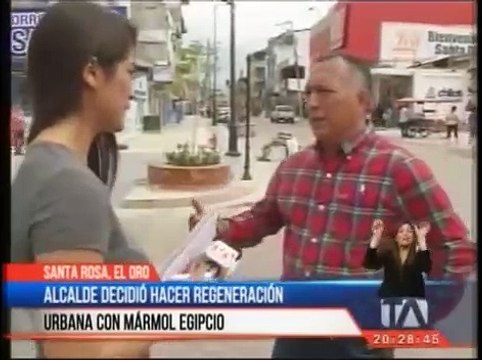 Alcalde de Santa Rosa decidió hacer regeneración urbana con mármol egipcio verde - Teleamazonas