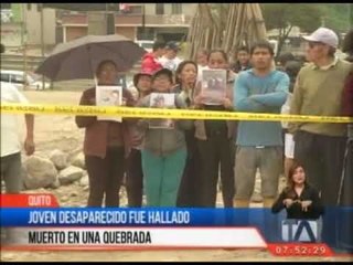 Download Video: Joven desaparecido fue hallado muerto en una quebrada