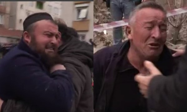 Enkazın başında gözyaşı döktüler