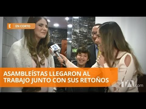 Fafo Rodríguez y Ana Galarza llevaron a sus hijos a la Asamblea - Teleamazonas
