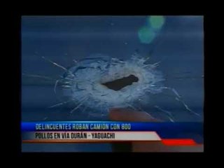 Delincuentes roban camión con 800 pollos en Durán