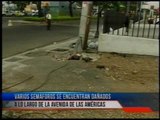 Varios semáforos dañados en la Av. de las Américas en Guayaquil